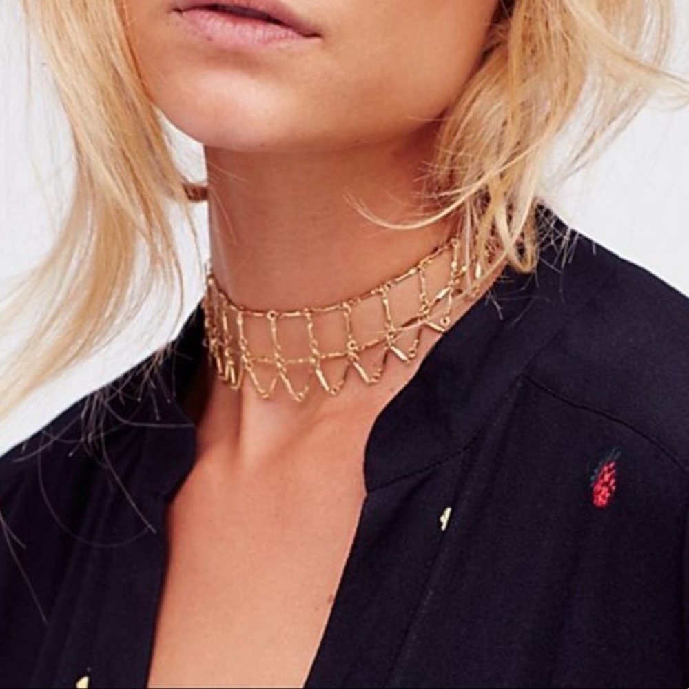Free People Gold Lana Choker, Gold Jewelry